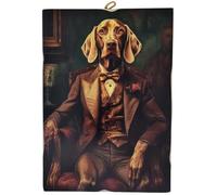 KUSTOM ART Quadro da Parete Serie Animali Aristocratici Cane Setter Elegante Stampa su Legno 25x18cm
