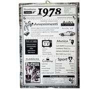 KUSTOM ART Quadro da Parete Serie Citazioni e Aforismi Avvenimenti Importanti e Informazioni Anno 1978 Stampa su Legno 25x18cm Idea Regalo Compleanno Anniversario