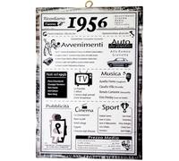 KUSTOM ART Quadro da Parete Serie Citazioni e Aforismi Avvenimenti Importanti e Informazioni Anno 1956 Stampa su Legno 25x18cm Idea Regalo Compleanno Anniversario
