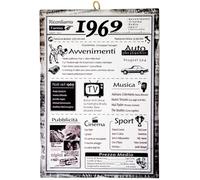 KUSTOM ART Quadro da Parete Serie Citazioni e Aforismi Avvenimenti Importanti e Informazioni Anno 1969 Stampa su Legno 25x18cm Idea Regalo Compleanno Anniversario