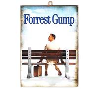 KUSTOM ART Quadro Quadretto Stile Vintage Attori Famosi Tom Hanks in Forrest Gump. Stampa Su Legno - 17 x 24 cm.