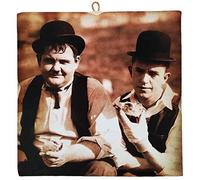 KUSTOM ART Quadro Quadretto Stile Vintage Stanlio & Ollio (Stan Laurel & Oliver Hardy) da Collezione Stampa su Legno