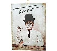 KUSTOM ART Quadro Quadretto Stile Vintage Totò da Collezione Stampa su Legno Per Arredamento Casa Ristorante Pizzeria Trattoria Bar Albergo (Piccolo: 17 x 24 cm.)