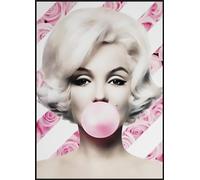 KUSTOM ART Quadro Serie Attori Celebri Marilyn Monroe con la Gomma Stampa su Legno 30x21 cm.