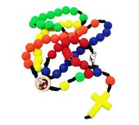 KUSTOM ART Rosario Corona San Padre Pio con Croce Colorata Elegante e Resistente 1347