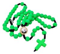 KUSTOM ART Rosario Corona San Padre Pio con Croce Colore Verde Elegante e Resistente 1347