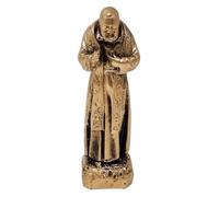 KUSTOM ART Santino Soprammobile Ornamentale Statua Religiosa San Padre Pio da Pietralcina Benedizione in Metallo Colore Oro Altezza 12cm