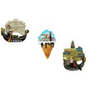KUSTOM ART Set 3 Calamite Magneti da frigorifero 3D di Resina Venezia Italia Souvenir Regalo Casa Cucina da Collezione 60437-131-60441