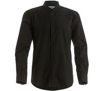 Kustom Kit - Camicia con Collo alla Coreana - Uomo (L) (Nero)