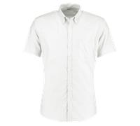 Kustom Kit Manica Corta Slim Fit Oxford Cotone Twill Non Stirare Camicia