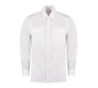 Kustom Kit - Pilot Shirt Long Sleeved - White - 15.5