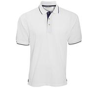 Kustom Kit - Polo 100% Cotone - Uomo (L) (Bianco/Blu Navy)