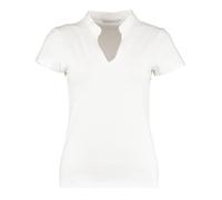Kustom Kit - Women's Corporate Short-Sleeved Top v-Neck Mandarin Collar (Regular Fit) - White - WOM 8/10