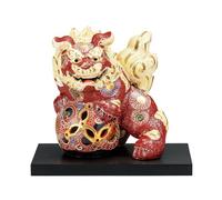 Kutani Oggetto Foo Cane Shishi Leone Rosso Mori Arte Prodotto IN Giappone W5