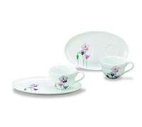 Kutani Oggetto Porcellana Giapponese Paio Coppa E Saucer Set Taishi Forno Poppy