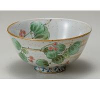 Kutani Yaki Gohan Chawan Giapponese Rice Ciotola Smilax Cina Fiore Prodotto IN