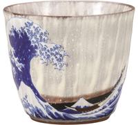 Kutani yaki ware Japanese Shochu Sake Cup Hokusai Great Wave Kanagawa H 3,0 p...