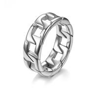 KUTCEK Anello a catena in acciaio inox, gioiello da uomo, stile industriale, accessorio maschile, regalo per lui, 8, Acciaio al titanio