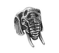 KUTCEK Anello gotico punk elefante da uomo - anello vintage in acciaio inox - nero rivestito unico gioielli alla moda per lui, 10