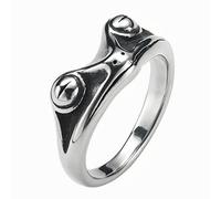 KUTCEK Anello in acciaio al titanio con principe ranocchio, unisex, gotico, punk, idea regalo, 8, Acciaio al titanio