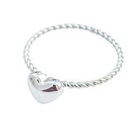 KUTCEK Anello intrecciato a forma di cuore, in acciaio inox, minimalista, con simbolo dell'amore, idea regalo per donne, 6, Acciaio al titanio