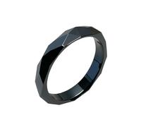 KUTCEK Anello magnetico in acciaio al titanio con pietra nera geometrica a forma di diamante, unisex, regalo per donne e uomini, 11, Acciaio al titanio