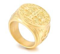 KUTCEK Anello vintage con rune vichinghe, in acciaio al titanio nero, stile medievale, unico, con simbolo della croce norrena, gioiello regalo per uomo, 7, Acciaio al titanio