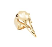 KUTCEK Anello vintage punk in acciaio al titanio con corvo e teschio, accessorio alla moda retrò in acciaio inox, gioiello gotico regalo, 8