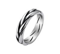KUTCEK Anello vintage punk intrecciato in acciaio al titanio per uomo Edgy Gothic Biker gioielli unisex alla moda anelli regalo, 11