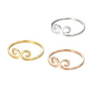 KUTCEK Set di 3 anelli in acciaio al titanio, design culturale minimalista, impilabili, regalo unico per gioielli, 8, Acciaio al titanio
