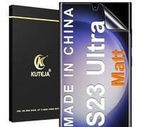 Kuteja Pellicola protettiva opaca per Samsung Galaxy S23 Ultra, HD Fingerprint Unlock, copertura completa, in TPU morbido, opaco, antiriflesso, anti-impronte, antiriflesso, confezione da 3