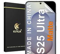 Kuteja Pellicola protettiva opaca per Samsung Galaxy S25 Ultra, HD Fingerprint Unlock, copertura completa, in TPU morbido, opaco, antiriflesso, anti-impronte, antiriflesso, confezione da 3