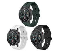 KUTEWEU 3 Pezzi Cinturino per Honor GS 3i/ Forerunner 745, 22mm Cinturino per Orologio in Silicone Cinturino per Galaxy Watch 46mm/Gear S3 Frontier/Classic/Galaxy Watch 3 45mm (Bianco+Verde+Nero)