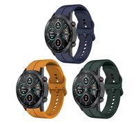 KUTEWEU 3 Pezzi Cinturino per Honor GS 3i/ Forerunner 745, 22mm Cinturino per Orologio in Silicone Cinturino per Galaxy Watch 46mm/Gear S3 Frontier/Classic/Galaxy Watch 3 45mm (Blu+Giallo+Verde)