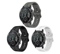 KUTEWEU 3 Pezzi Cinturino per Honor GS 3i/ Forerunner 745, 22mm Cinturino per Orologio in Silicone Cinturino per Galaxy Watch 46mm/Gear S3 Frontier/Classic/Galaxy Watch 3 45mm (Grigio+Nero+Bianco)