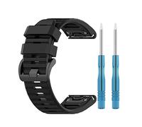 KUTEWEU Bracciale Compatibile con Garmin Fenix7X Cinturino,26MM Sgancio Rapido Silicone Strap Chiusura in Acciaio Inossidabile per Garmin TACTIX DELTA/Enduro/Fenix 6X GPS/Garmin Fenix 6X PRO (Nero)