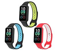 KUTEWEU Cinturino Compatibile con Amazfit Band 7, Regolabile Silicone Morbido di Ricambio per Orologio Cinturino Sport Strap per Amazfit Band 7 Smartband Accessori (Nero Verde+Nero Blu+Rosso Bianco)