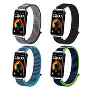 KUTEWEU Cinturino Compatibile con Huawei Band 10/Band 9 8, Nylon Cinturini di Ricambio Intrecciato Bracciale di Bracelet per Huawei Band 10 9 8 Smartwatches Accessori (Blu Scuro+Nero+Blu+Verde)