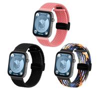 KUTEWEU Cinturino Compatibile con Huawei Watch Fit 3 Band, Nylon Intrecciato Cinturini di Ricambio Sportivo con Fibbia Magnetica per Huawei Watch Fit 3 Smart Watch (Rosa+Nero+Denim)
