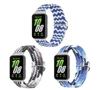 KUTEWEU Cinturino per Samsung Galaxy Fit 3 SM-R390 Sportivo Strap, Nylon Cinturini di Ricambio Intrecciato Bracciale di Bracelet per Galaxy Fit 3 R390 Fitness Tracker (Blu+Nero+Blu Bianco)