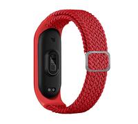 KUTEWEU Compatibile con Xiaomi Mi Band 6/Mi Band 5 Cinturino per Orologio,Solo Loop Watch Cintura,Morbido Tessuto di Nylon Sports Watch Band con Fibbia Acciaio Inox per Mi Band 6 5 4 3 (Rosso)