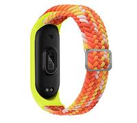 KUTEWEU Compatibile con Xiaomi Mi Band 6/Mi Band 5 Cinturino per Orologio,Solo Loop Watch Cintura,Morbido Tessuto di Nylon Sports Watch Band con Fibbia Acciaio Inox per Mi Band 6 5 4 3 (arancia-1)