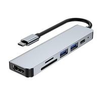 KUTEWEU Hub USB 3.0, Sdoppiatore USB Multipla USB 3.0 Hub Aluminium Dock USB Dati Adattatore per PC, Mac Book, Laptop, Desktop, Chiavetta USB, Pad, Phone, Windows (PD100W+USB3.0+USB2.0x2+HD4K@30Hz)