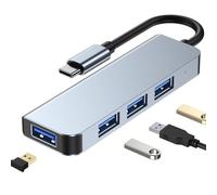 KUTEWEU Hub USB 3.0, Sdoppiatore USB Multipla USB 3.0 Hub Aluminium Dock USB Dati Adattatore per PC, Mac Book, Laptop, Desktop, Chiavetta USB, Pad, Phone, Windows (USB-A 3.0 x 4-T3)