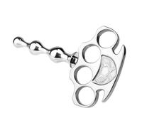 Kutocesy Design con Anello per Dito Dilatatore Massiccio per l'uretra, Dilatatori Uretrali per Uomini in Acciaio Inox 304 con Perle, Sex Toy BDSM Removibile per la Masturbazione Maschile (M)