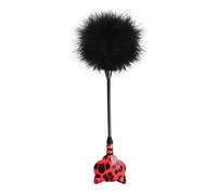 Kutocesy Frustino per Giochi Sessuali - Doppio Lato con Piume e Pelle Sintetica - Accessorio Sensuale per Coppie e BDSM (Red)