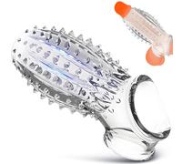 Kutocesy Manicotto Trasparente per il Guaina Pene in TPE con Struttura Giocattolo Riutilizzabile per Coppie e Uomini (Transparent)