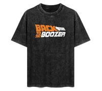 Kutog Back To The Boozer Sci-Fi Movie Retro Unisex T-Shirt Printed Tee Black Mens Top Shirt XL