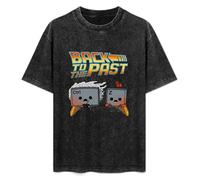Kutog Back to The Past Game Control Unisex T-Shirt Printed Tee Black Mens Top Shirt XXL