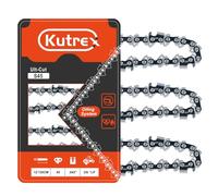 Kutrex Catena per motosega da 30,5 cm, passo 3/8", calibro 109,2 cm, 45 maglie di trasmissione, catena di ricambio a basso contraccolpo per Greenworks, Poulan, Echo, EGO e altri -S45 (3 catene)